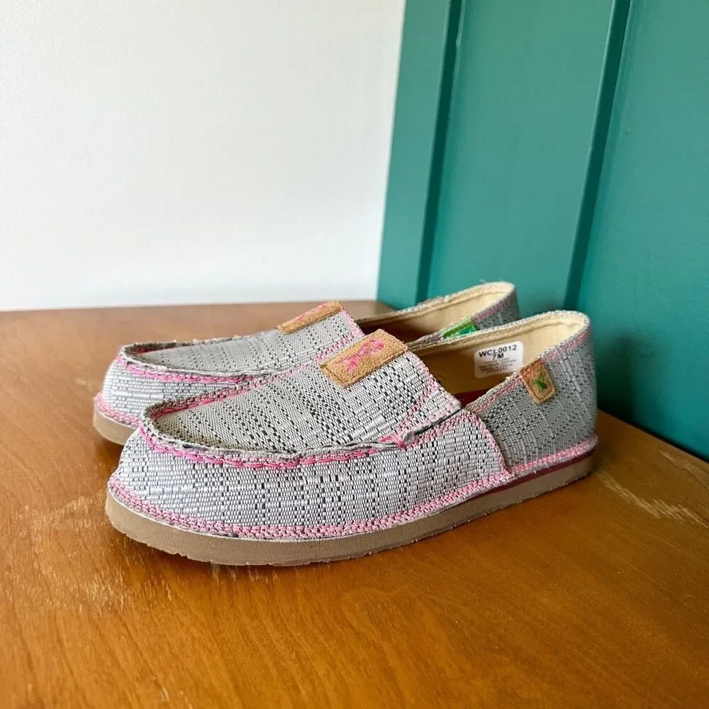 Twist X Women’s Breast Cancer Awareness Grey and Pink EcoTWX Slip on Casual Shoe